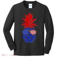 USA American Flag Sunglasses Pineapple Kids Long Sleeve Shirt thumb 0
