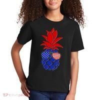 USA American Flag Sunglasses Pineapple Kids T-Shirt thumb 2