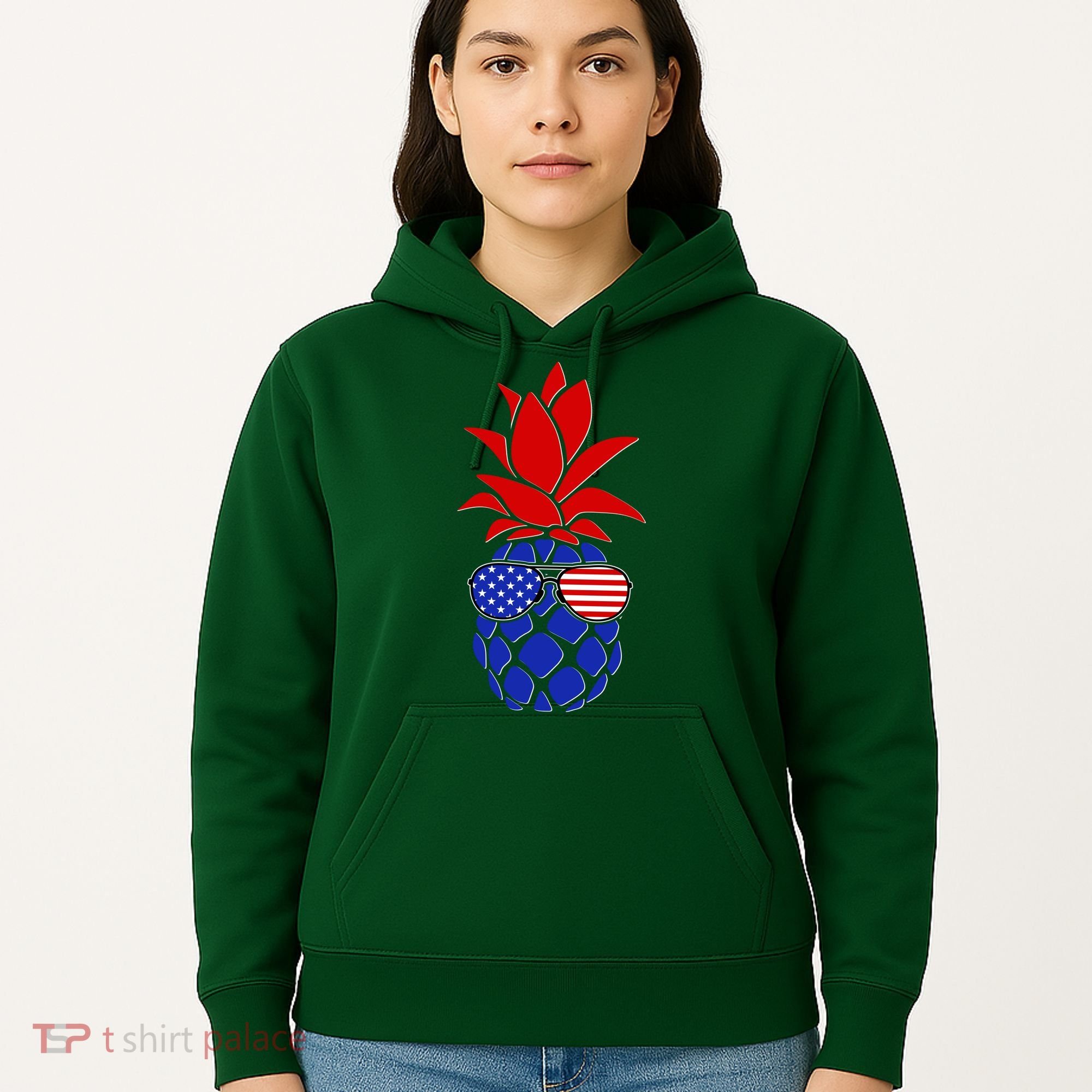 USA American Flag Sunglasses Pineapple Hoodie