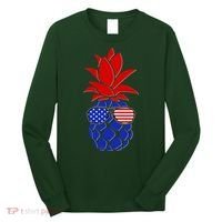 USA American Flag Sunglasses Pineapple Long Sleeve Shirt thumb 0