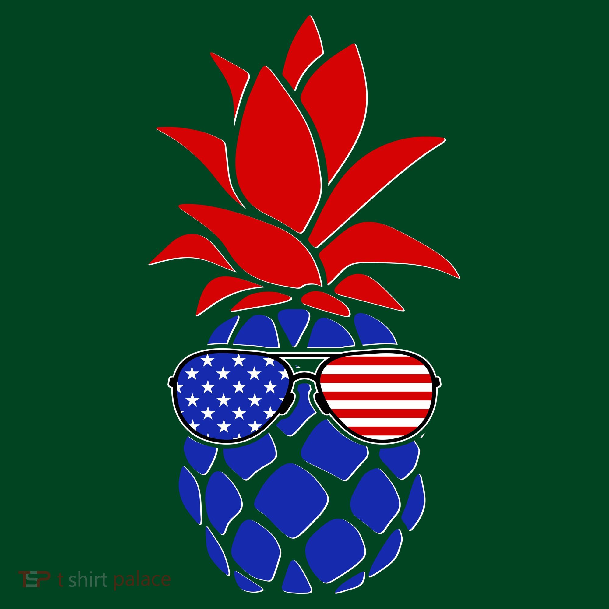 USA American Flag Sunglasses Pineapple Polo