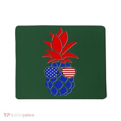 USA American Flag Sunglasses Pineapple Mousepad