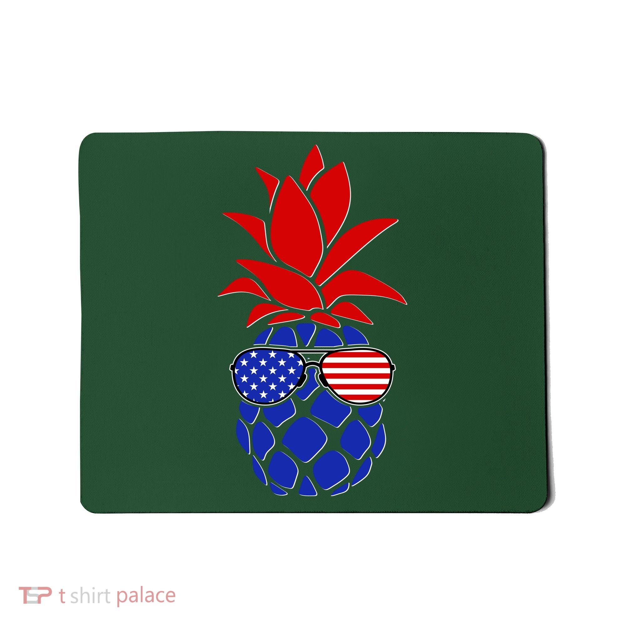 USA American Flag Sunglasses Pineapple Mousepad
