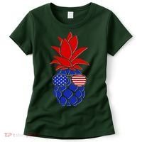 USA American Flag Sunglasses Pineapple Women's T-Shirt thumb 0