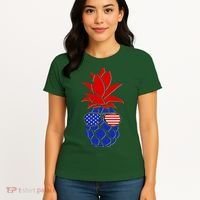 USA American Flag Sunglasses Pineapple Women's T-Shirt thumb 4