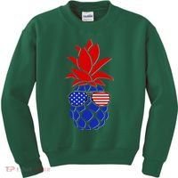 USA American Flag Sunglasses Pineapple Kids Sweatshirt thumb 0