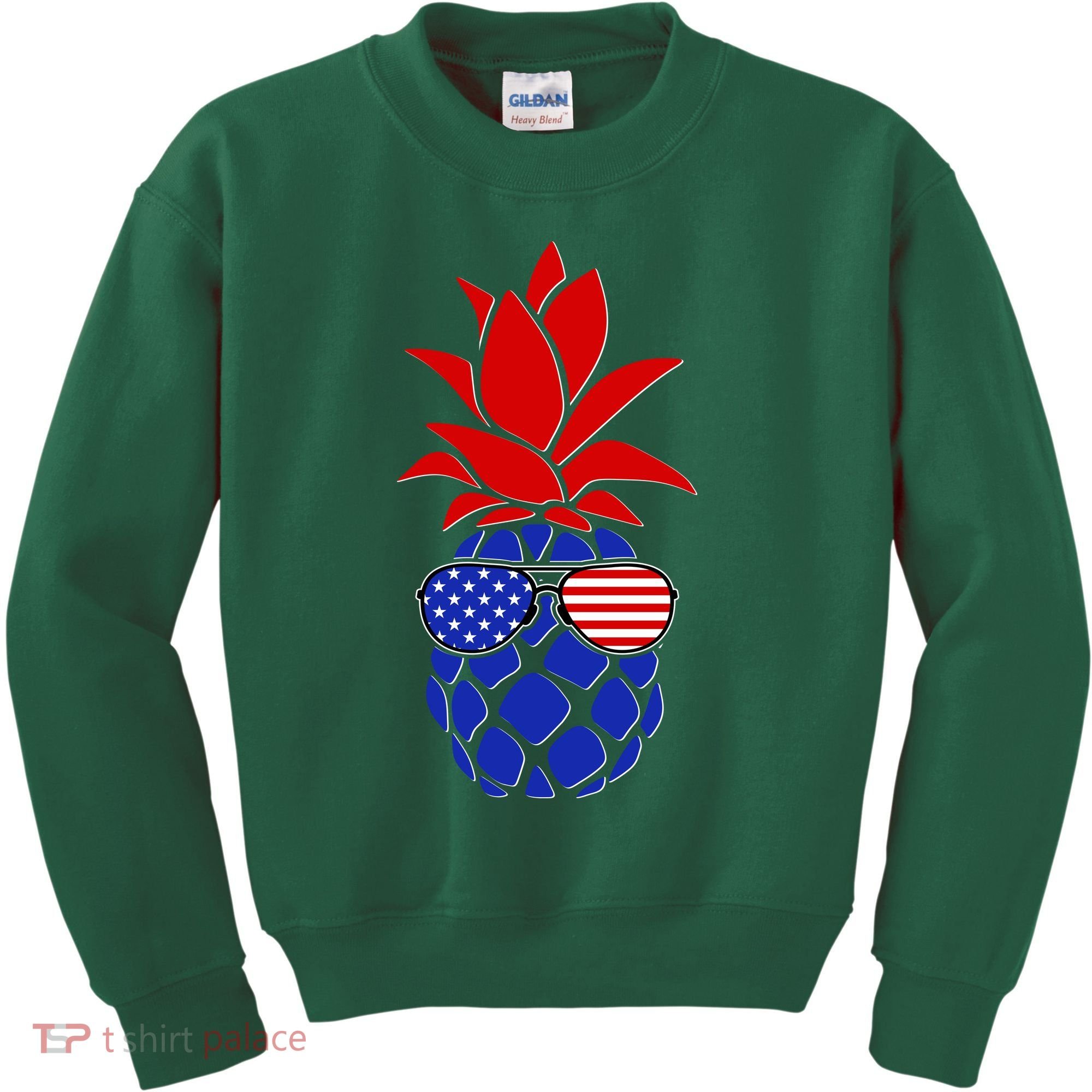 USA American Flag Sunglasses Pineapple Kids Sweatshirt