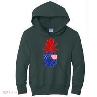 USA American Flag Sunglasses Pineapple Kids Hoodie thumb 0