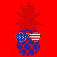 USA American Flag Sunglasses Pineapple Santa Hat thumb 1