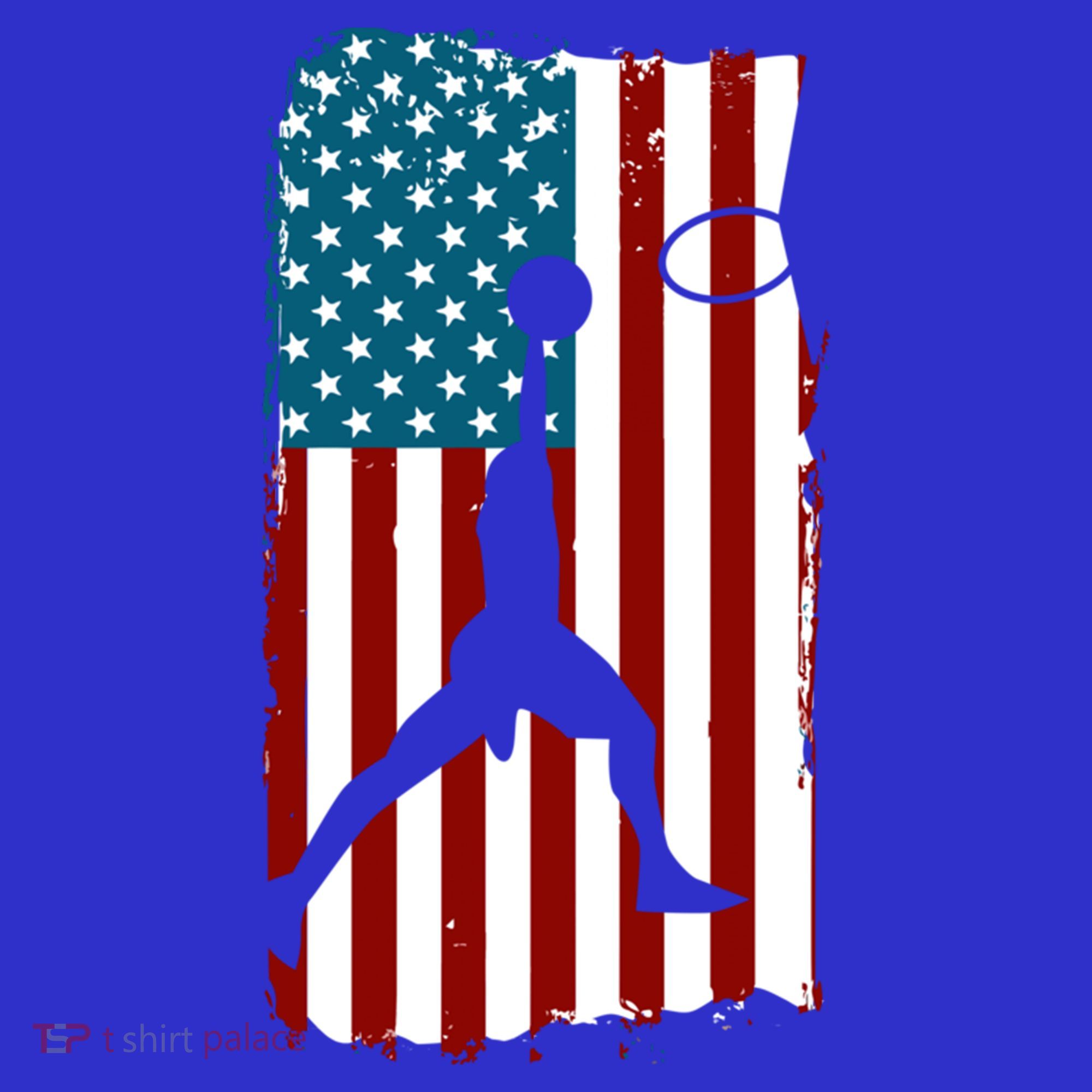 Us American Flag Basketball Patriotic Athlete Print Gift Polo