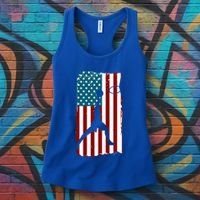 Us American Flag Basketball Patriotic Athlete Print Gift Women's Tank Top thumb 3
