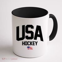 USA American Flag Hockey Coffee Mug thumb 1