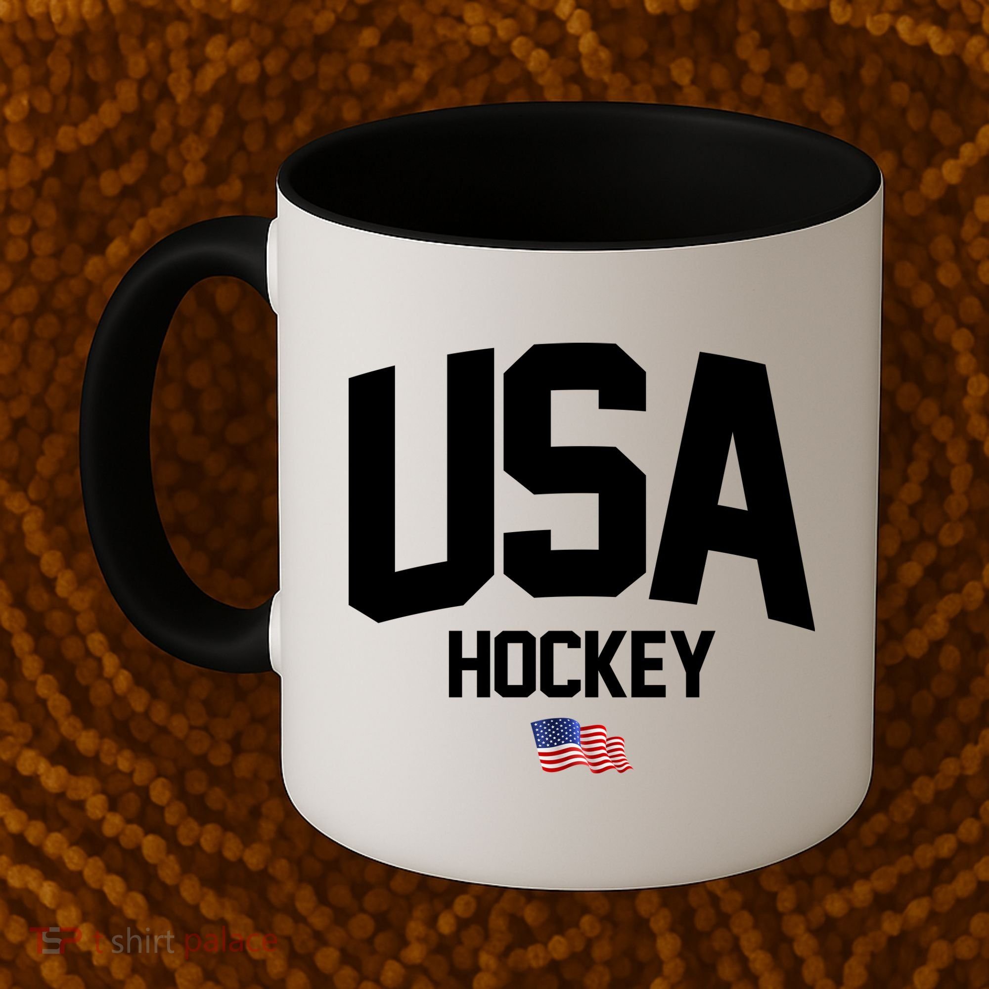 USA American Flag Hockey Coffee Mug