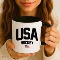 USA American Flag Hockey Coffee Mug thumb 3