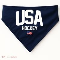 USA American Flag Hockey USA-Made Doggie Bandana thumb 0