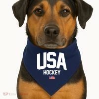 USA American Flag Hockey USA-Made Doggie Bandana thumb 1