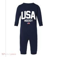 USA American Flag Hockey Infant Fleece One Piece thumb 0