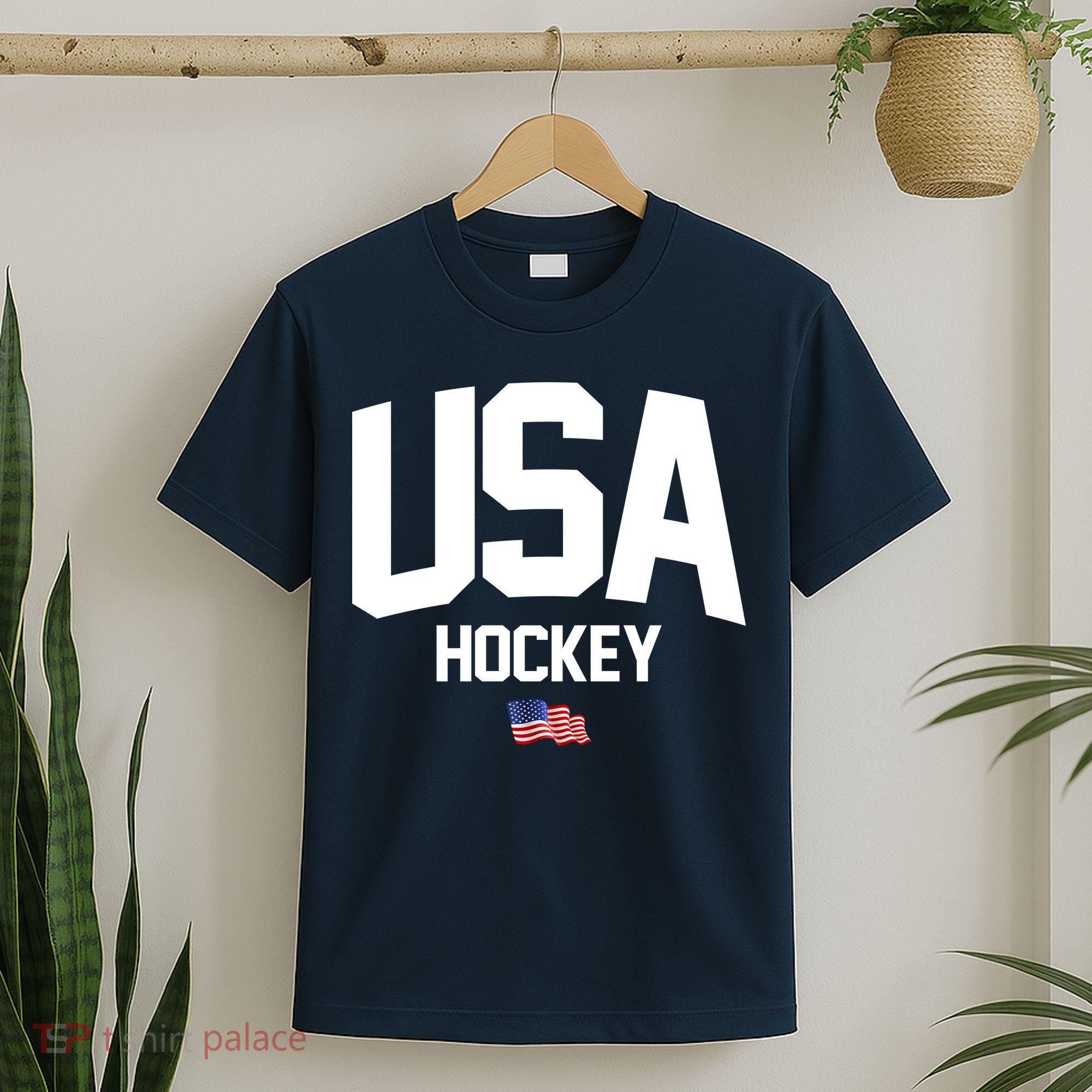 USA American Flag Hockey T-Shirt