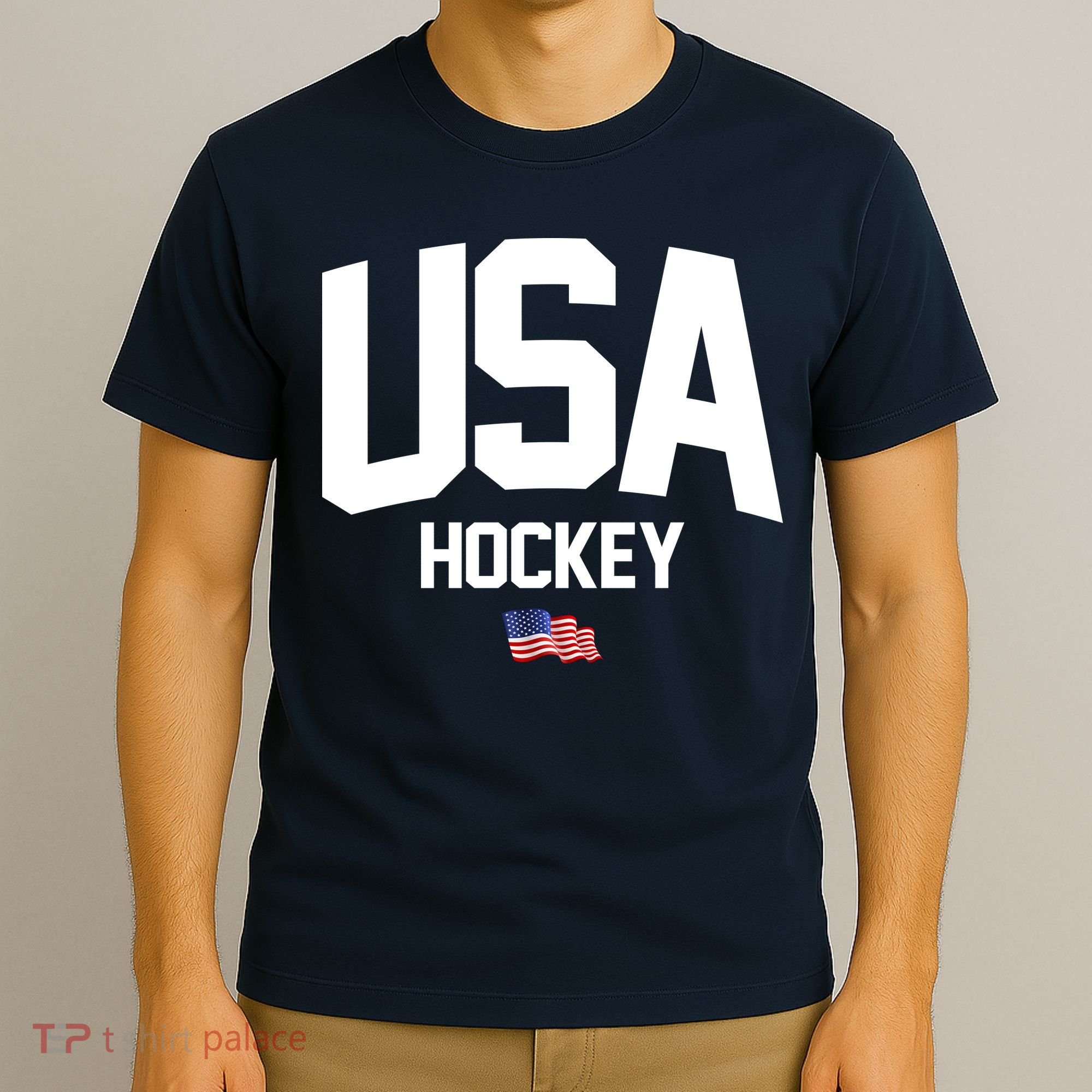 USA American Flag Hockey T-Shirt