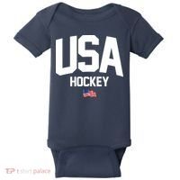 USA American Flag Hockey Baby Bodysuit thumb 0
