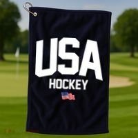 USA American Flag Hockey Golf Towel thumb 1