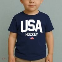 USA American Flag Hockey Toddler T-Shirt thumb 2
