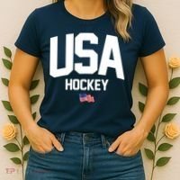 USA American Flag Hockey Women's T-Shirt thumb 2