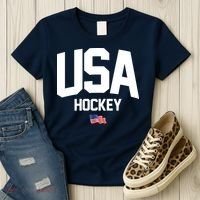USA American Flag Hockey Women's T-Shirt thumb 3
