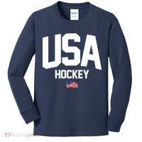 USA American Flag Hockey Kids Long Sleeve Shirt thumb 0