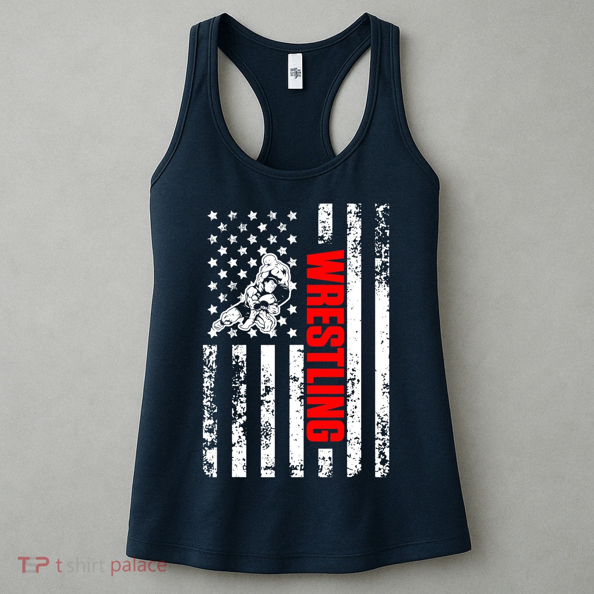US American Flag Sports Patriotic Wrestling Women's Tank Top