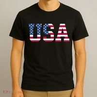 Usa American Flag Patriotic Red White Blue Stars & Stripes T-Shirt thumb 3