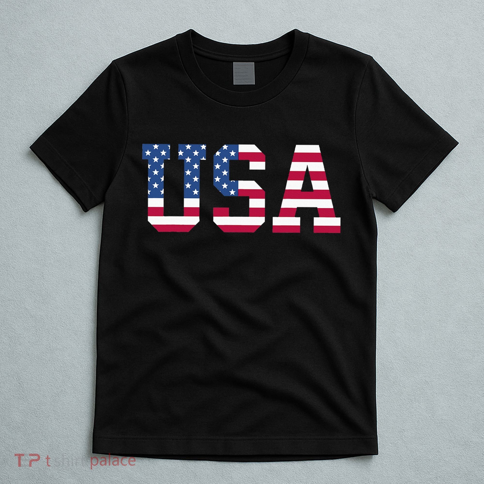 Usa American Flag Patriotic Red White Blue Stars & Stripes T-Shirt