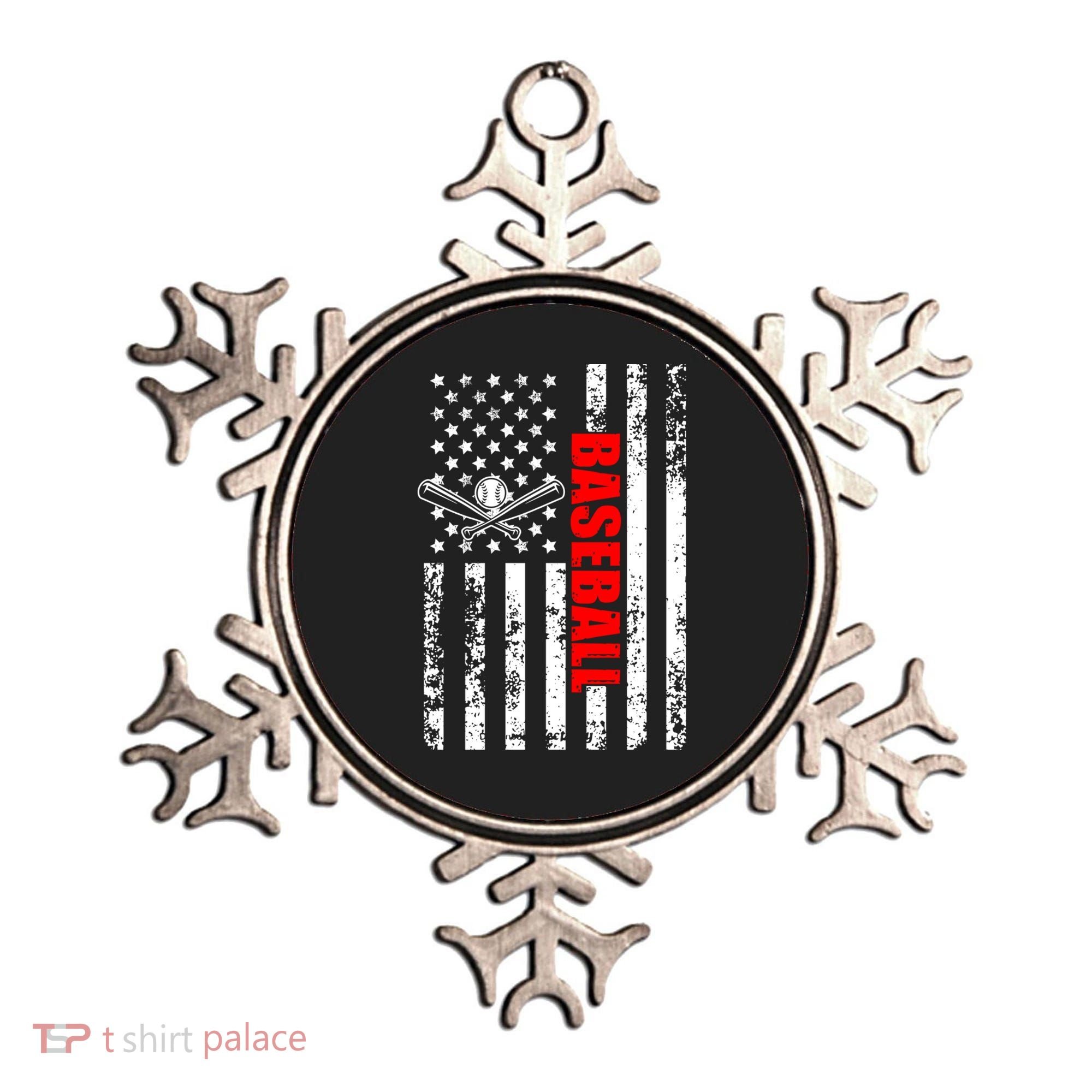 US American Flag Baseball Patriotic Baseball Ornament