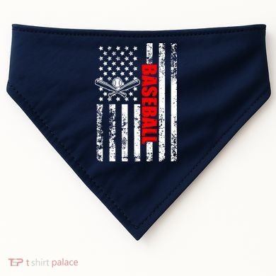 US American Flag Baseball Patriotic Baseball USA-Made Doggie Bandana