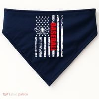 US American Flag Baseball Patriotic Baseball USA-Made Doggie Bandana thumb 0