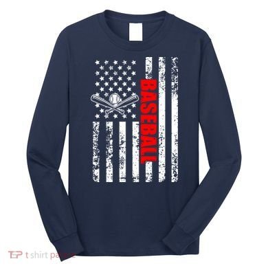 US American Flag Baseball Patriotic Baseball Long Sleeve Shirt