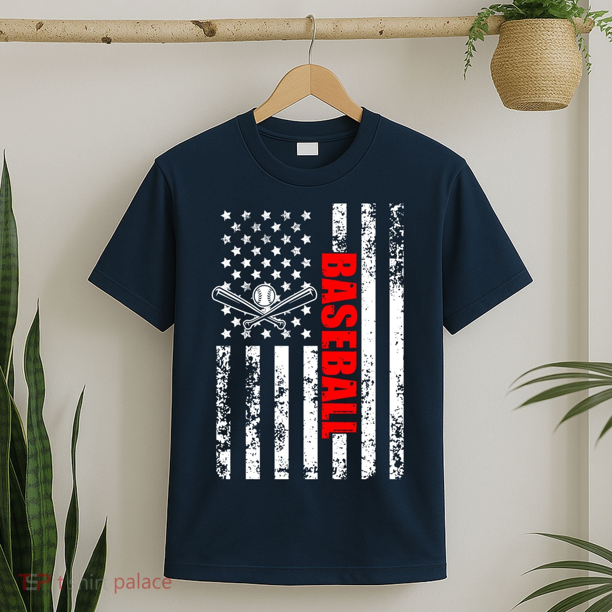 US American Flag Baseball Patriotic Baseball T-Shirt