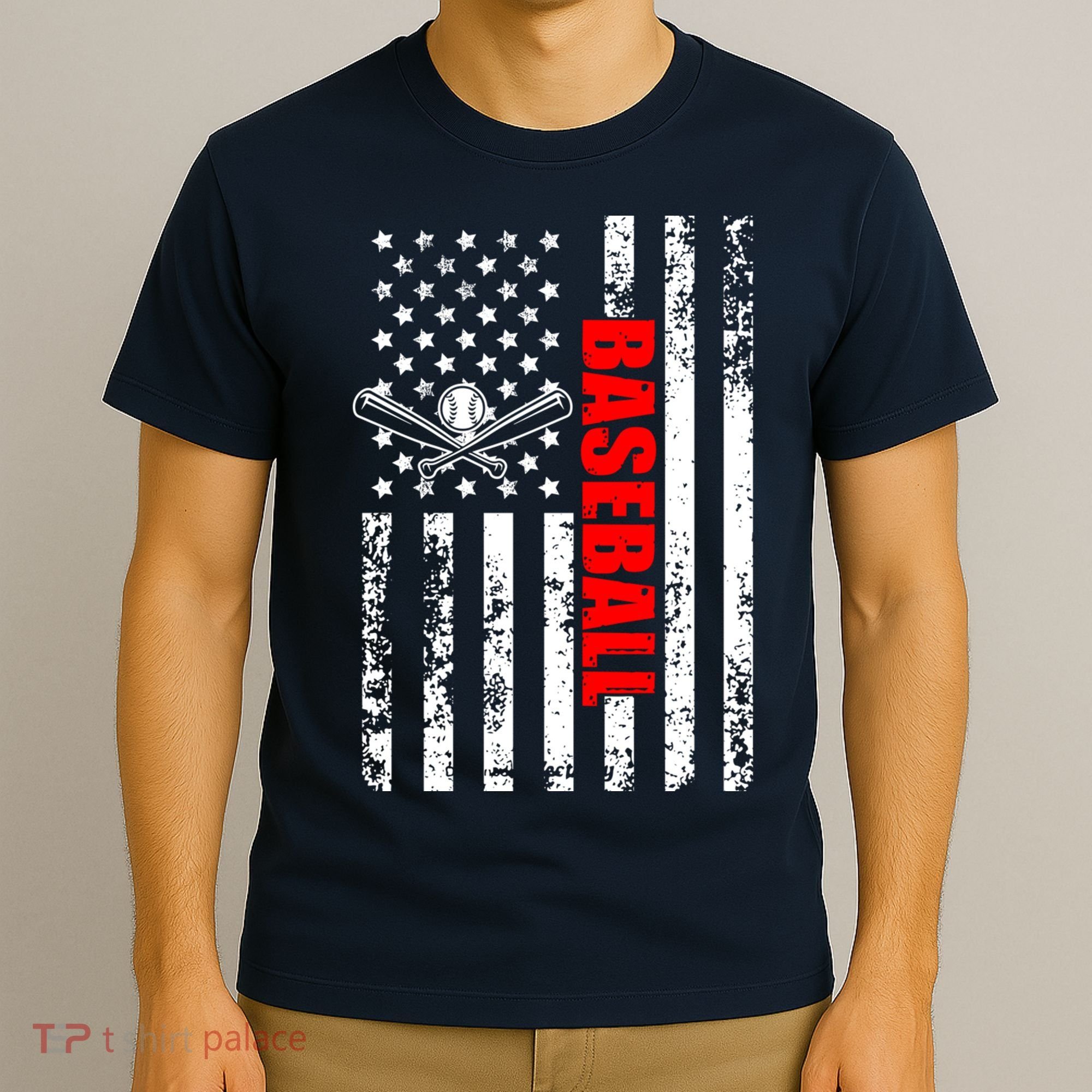 US American Flag Baseball Patriotic Baseball T-Shirt