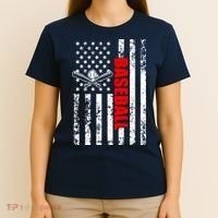 US American Flag Baseball Patriotic Baseball T-Shirt thumb 4