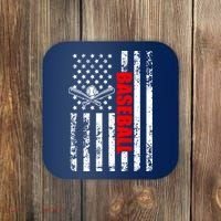 US American Flag Baseball Patriotic Baseball Coaster thumb 0