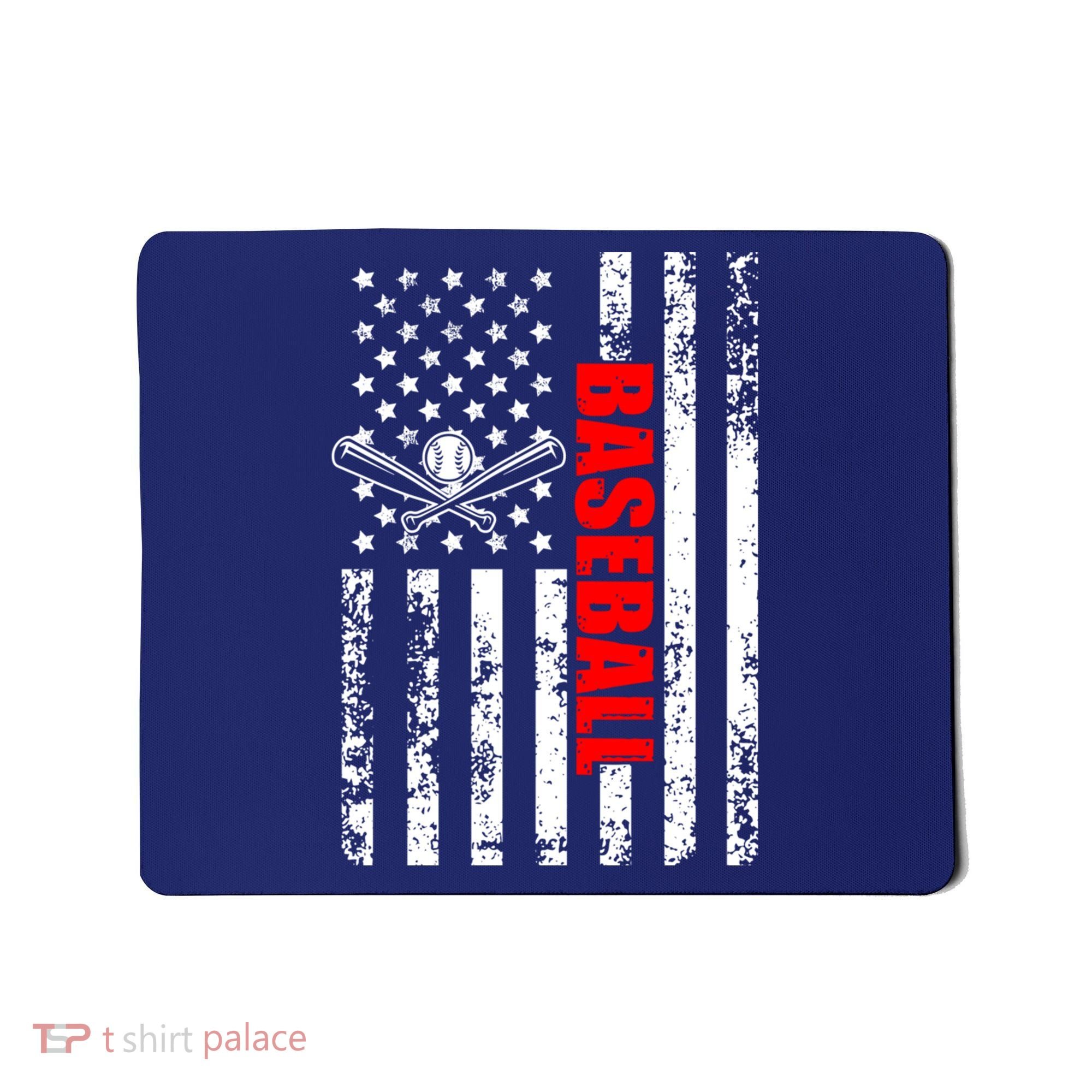 US American Flag Baseball Patriotic Baseball Mousepad