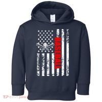US American Flag Baseball Patriotic Baseball Toddler Hoodie thumb 0
