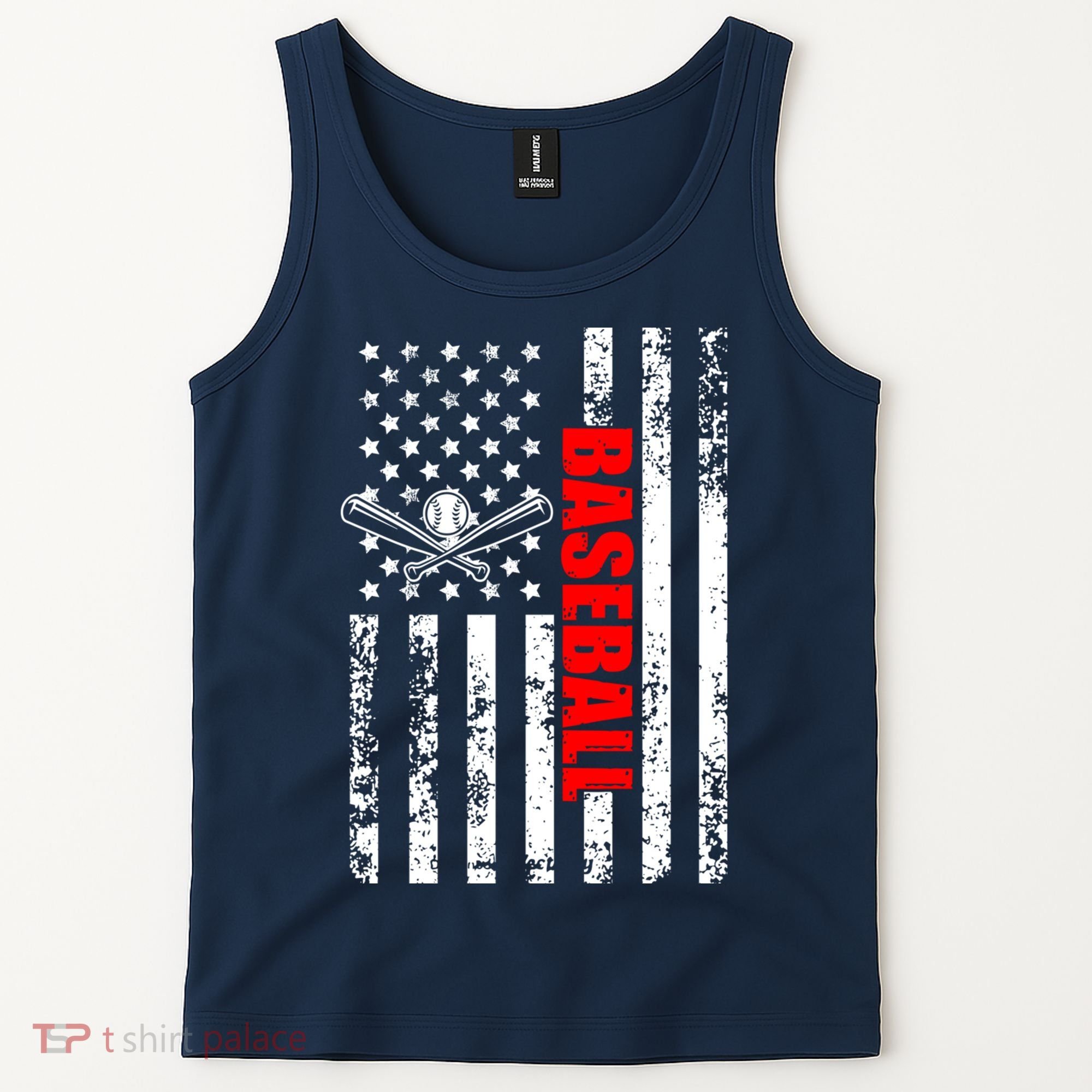 US American Flag Baseball Patriotic Baseball Tank Top