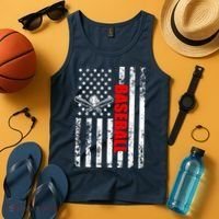 US American Flag Baseball Patriotic Baseball Tank Top thumb 4