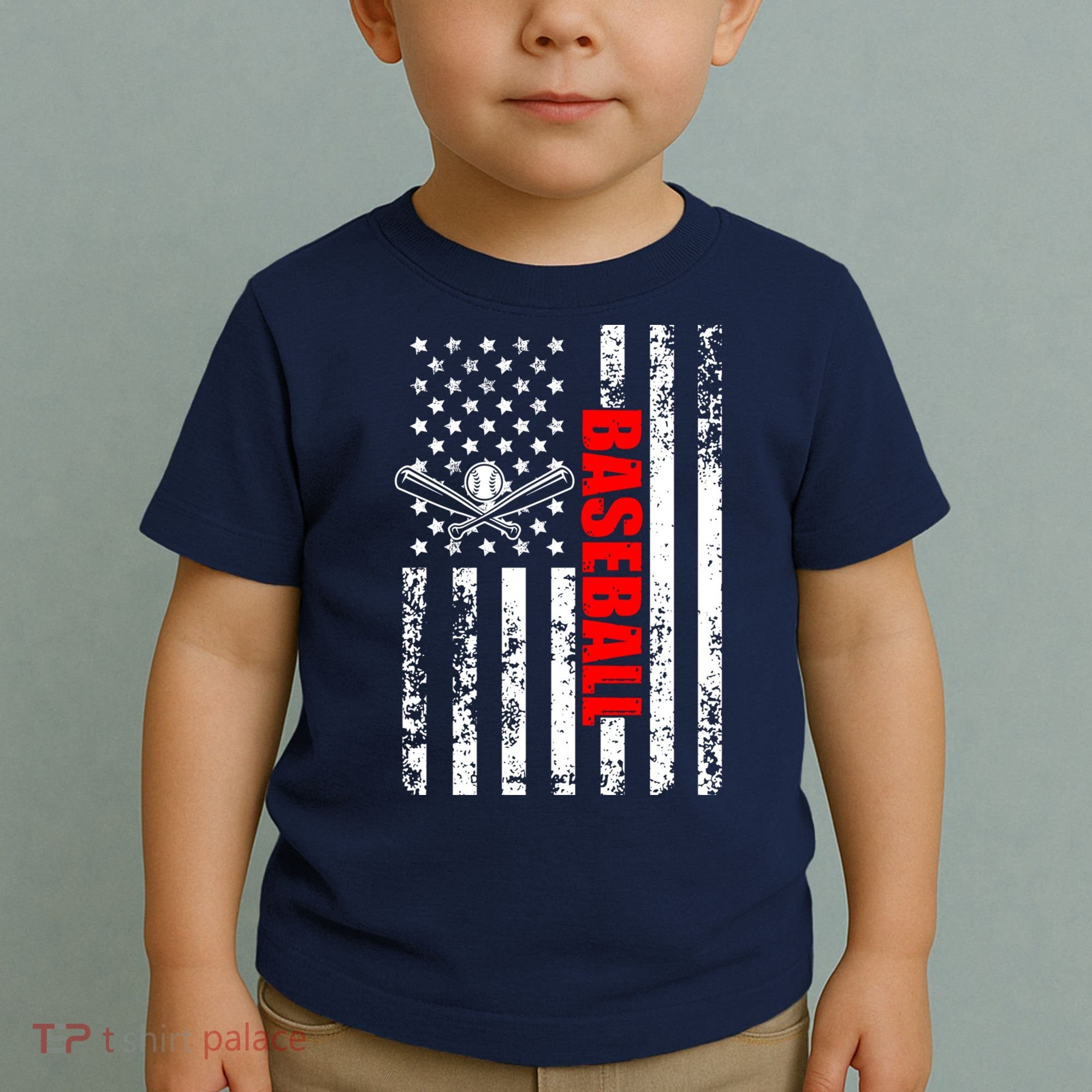 US American Flag Baseball Patriotic Baseball Toddler T-Shirt