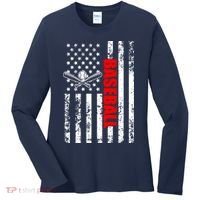 US American Flag Baseball Patriotic Baseball Women's Long Sleeve Shirt thumb 0