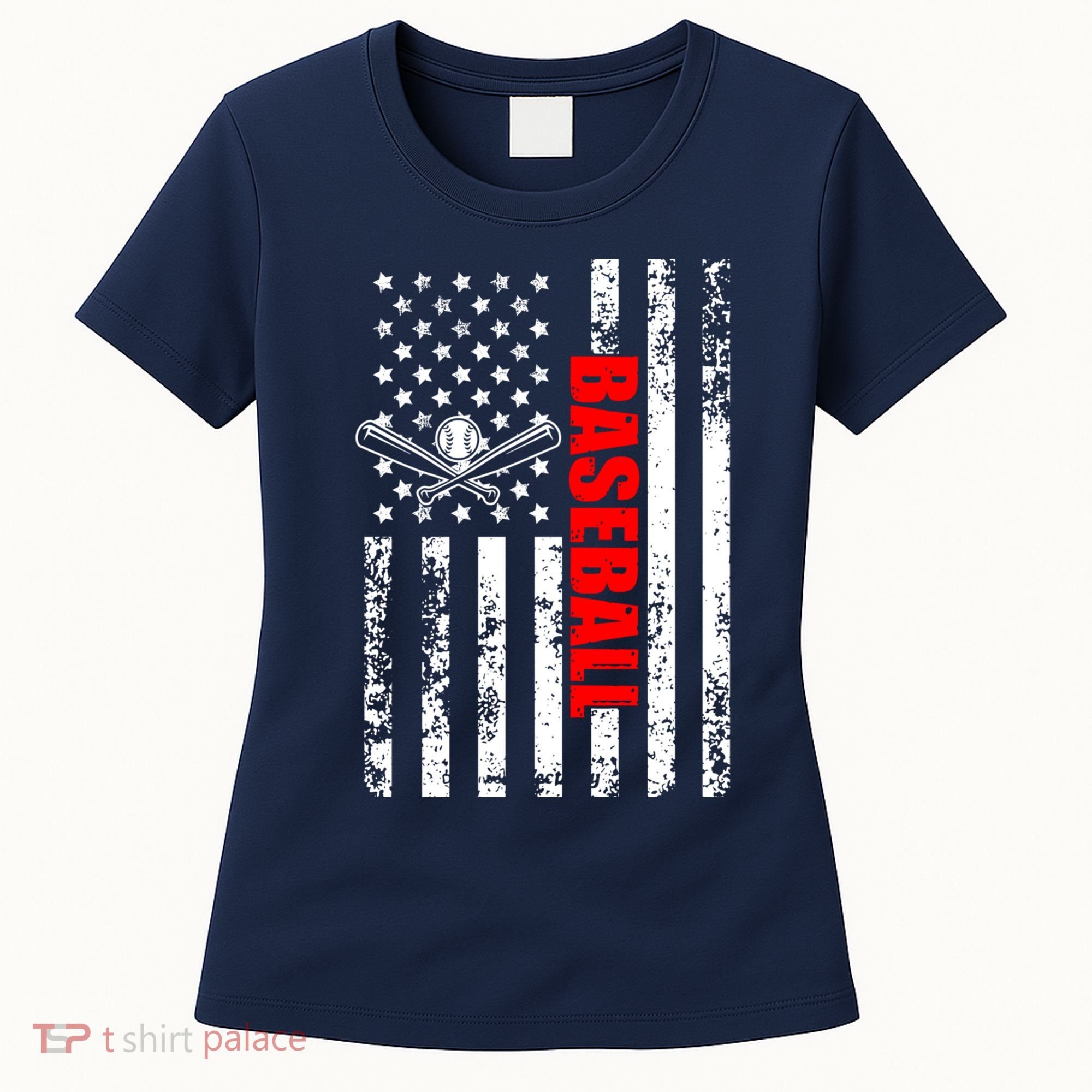 US American Flag Baseball Patriotic Baseball Women's T-Shirt