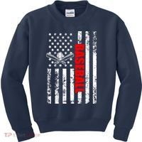 US American Flag Baseball Patriotic Baseball Kids Sweatshirt thumb 0