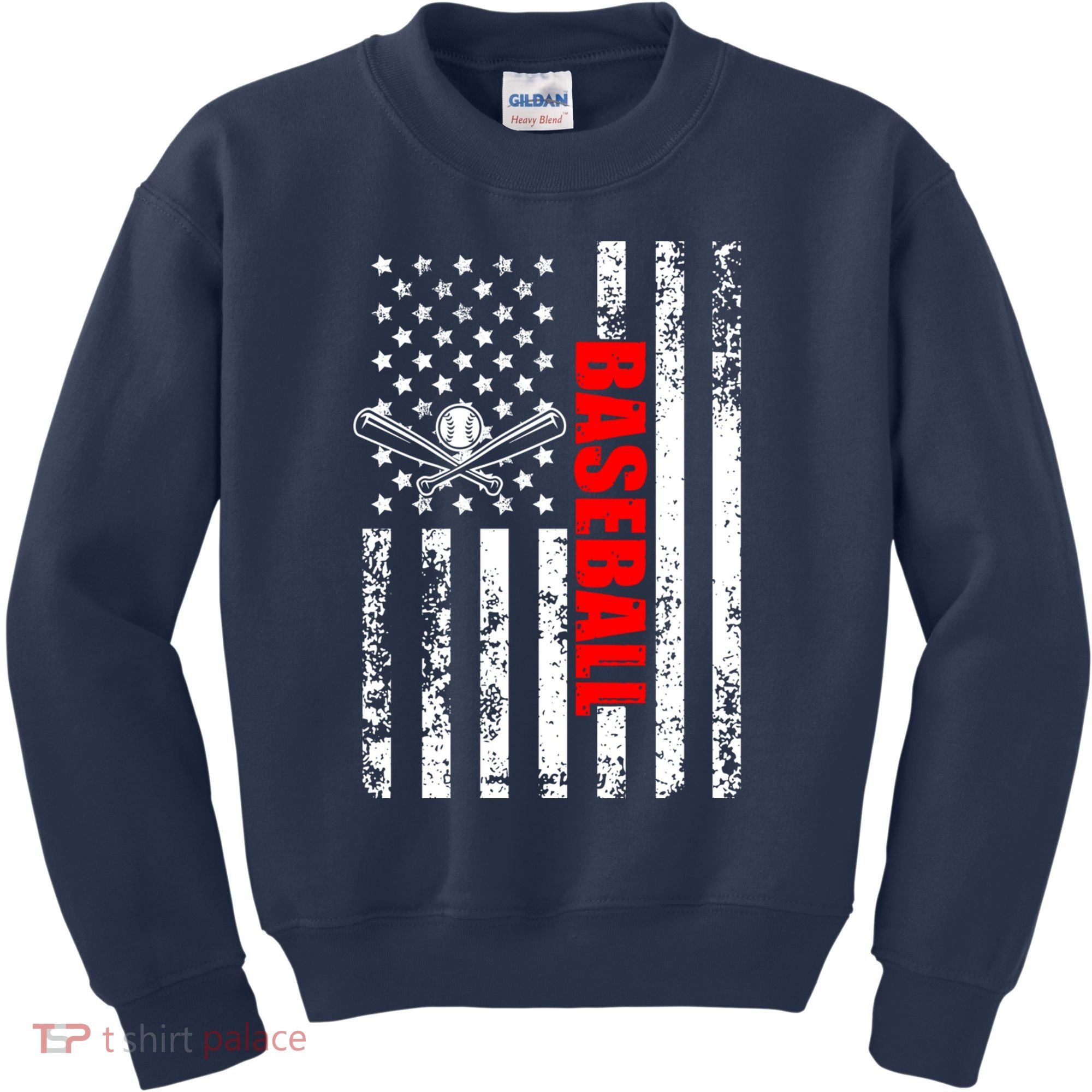 US American Flag Baseball Patriotic Baseball Kids Sweatshirt