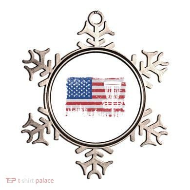 Us American Flag Disc Golf Basket Frisbee Vintage Disc Golf Gift Ornament